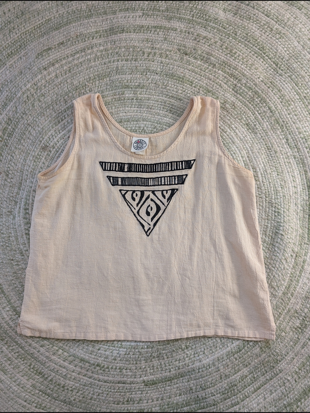 Cream Tank Top with Print